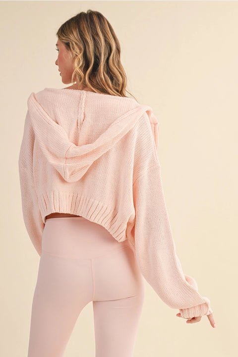 Knit Zip Up Hoodie Sweater