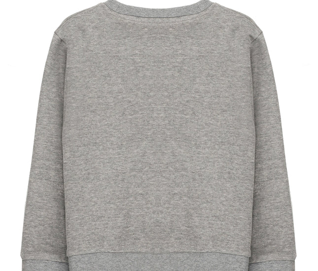 Boy's Grey Cotton Fleece Sweatshirt with Printed Logo-UBS2-Urbanheer