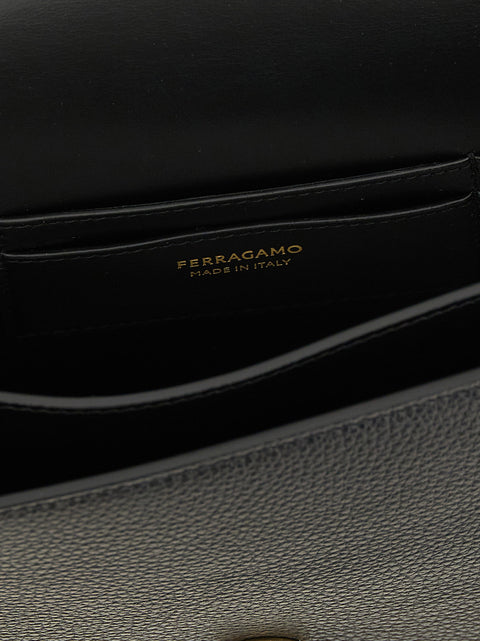 Ferragamo North-south Double Gancini Crossbody Bag