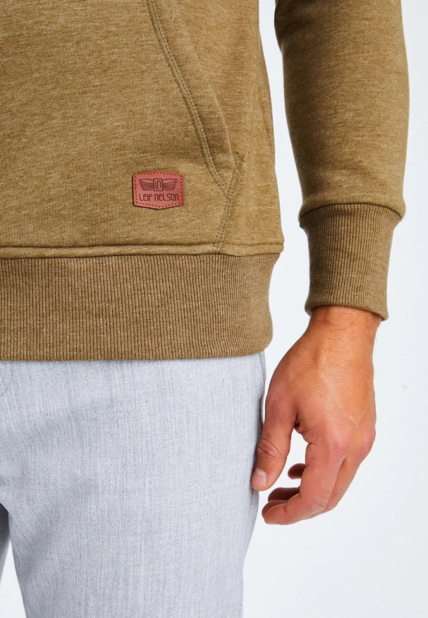 Men'S Hoodie Hood Khaki Melange-Hoodie-Leif Nelson GmbH-L-Urbanheer