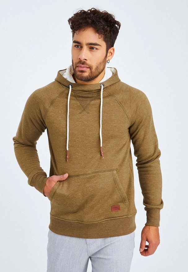 Men'S Hoodie Hood Khaki Melange-Hoodie-Leif Nelson GmbH-L-Urbanheer