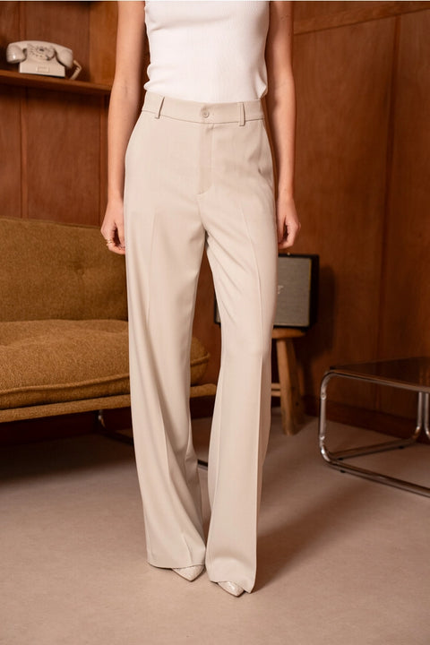 Wide-Cut Tailored Trousers