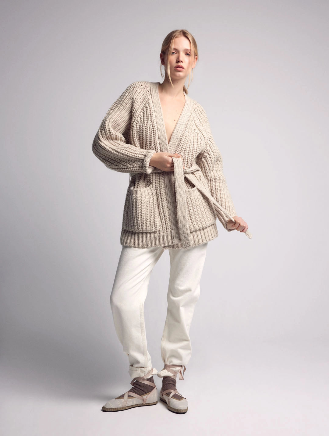 Edie Cashmere Blend Chunky Cardigan-Clothing - Women-Leap Concept-Ecru-S-Urbanheer