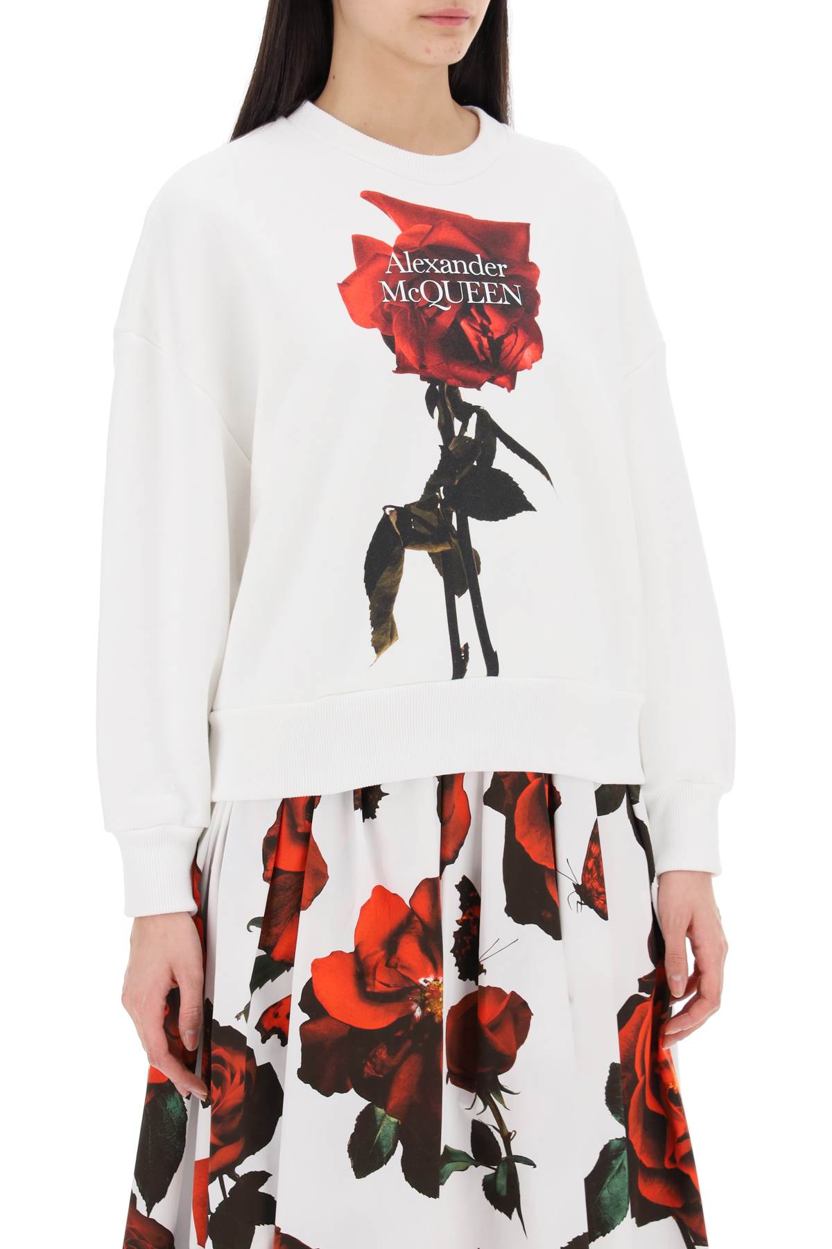 Alexander mcqueen shadow rose sweatshirt-Sweatshirt-Alexander McQueen-White-38-Urbanheer