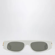 GUCCI White acetate geometric sunglasses