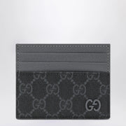 GUCCI GG card holder with grey trims