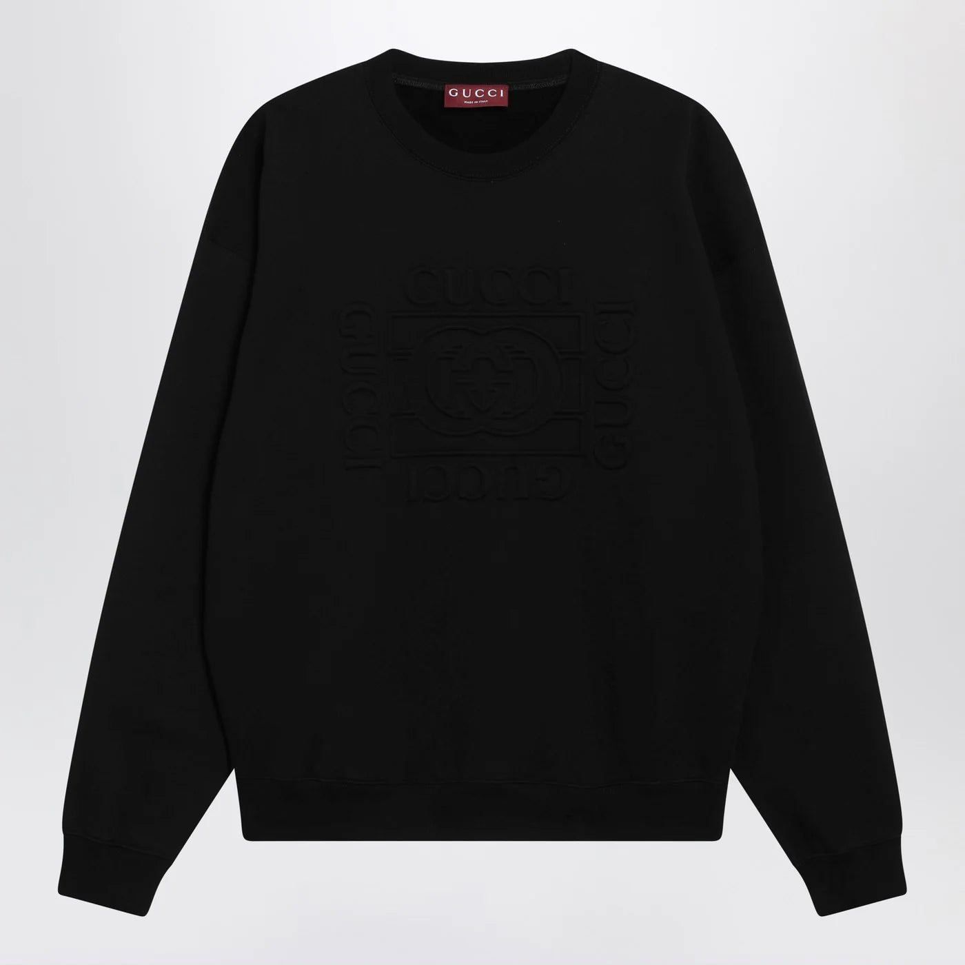 GUCCI Black brushed cotton jersey sweatshirt