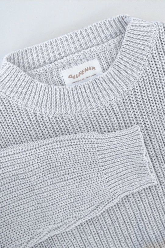 Mini Knit Jumper (Light Grey)-Jumper-All Fenix-12-18M-Urbanheer