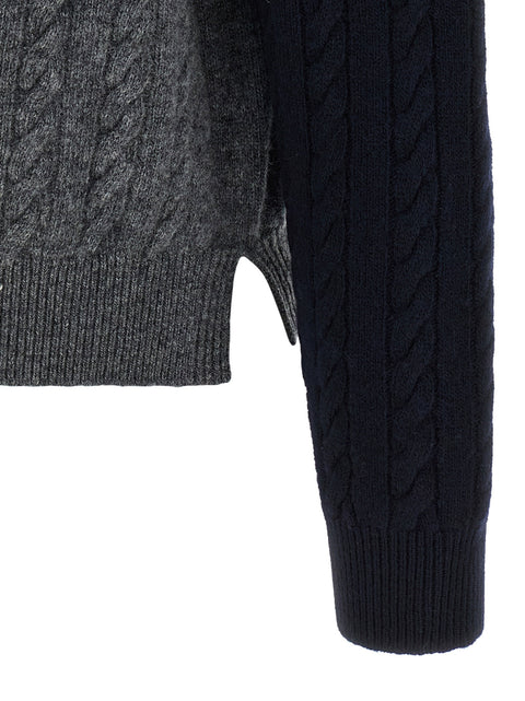 Ferragamo Color Block Braid Sweater