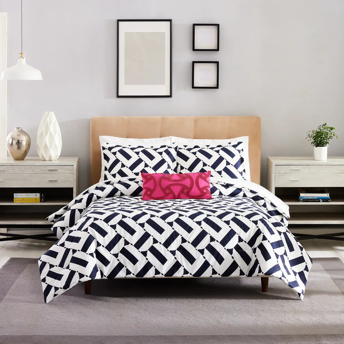 Geo Duvet Set - 3 Pieces By Trina Turk-Peking Handicraft-Full/Queen-Urbanheer