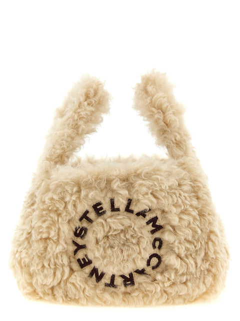 Stella Mccartney Shearling Logo Shoulder Bag