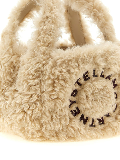 Stella Mccartney Shearling Logo Shoulder Bag