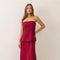 Strapless Corset Bodice Satin Maxi Dress
