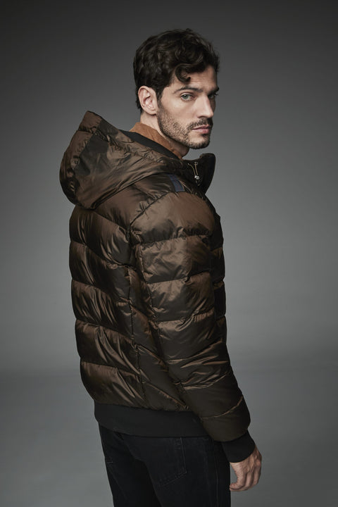 DWAYNE Short down jacket with a funnel neck