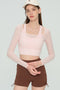 Mabel Sheer Mesh Long Sleeve Layered Crop Top