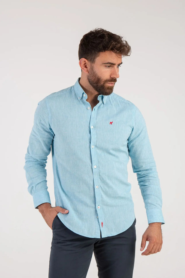 Light Blue Linen Shirt-Clothing - Men-Williot-S-Urbanheer