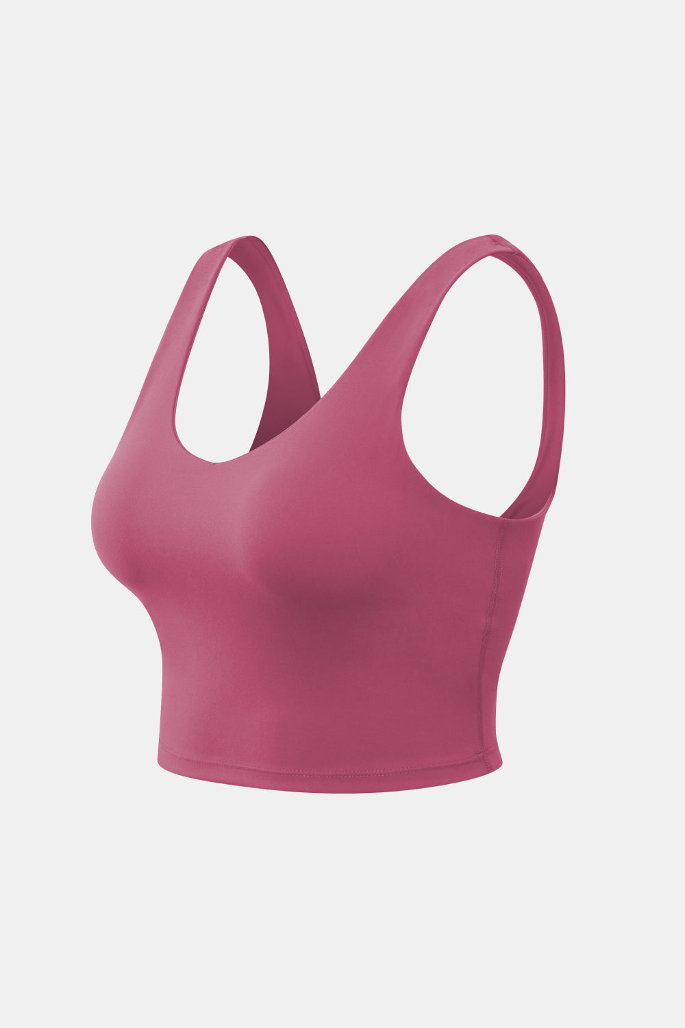 Cropped Scoop Neck Active Tank Top-Street 360-Deep Rose-12/XXL-Urbanheer