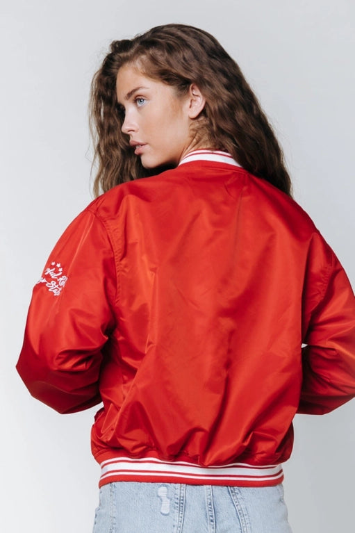 Felicia Satin Bomber | Red-Colorful Rebel-Red-S-Urbanheer