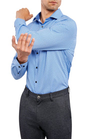 Concentric Circle 4-Way Stretch Slim Fit Dress Shirt-Clothing - Men-W.R.K-15-Urbanheer