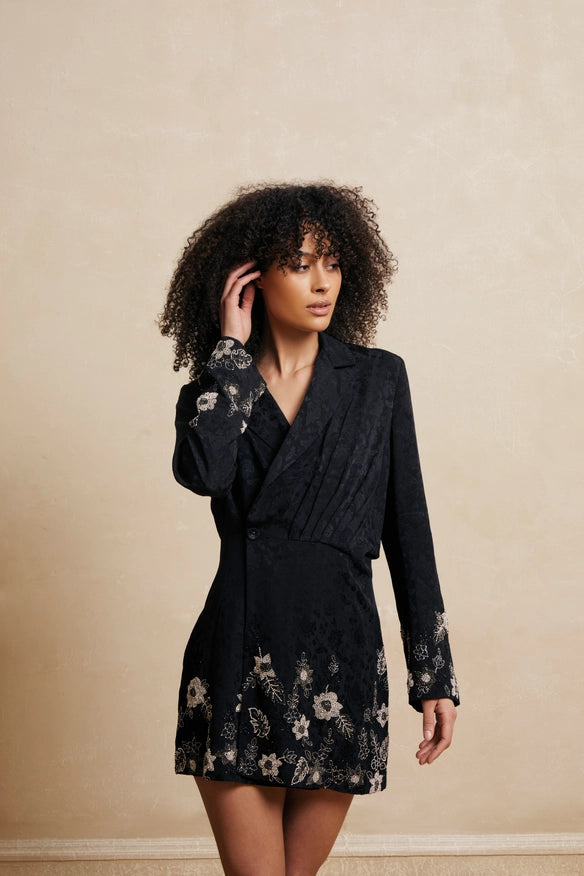 Twyla Embroidered Jacket Dress-Jacket-La fuori-XS-Urbanheer