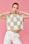 Hannah Loose Fit Checker Knit Top Taupe-TOP-Papermoon-Taupe-S-Urbanheer
