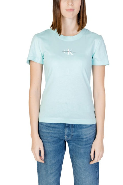 Calvin Klein Jeans Women T-Shirt-Clothing T-shirts-Calvin Klein Jeans-light blue-XS-Urbanheer