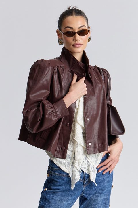 Faux-Ever Leather™ Puff Sleeve Jacket