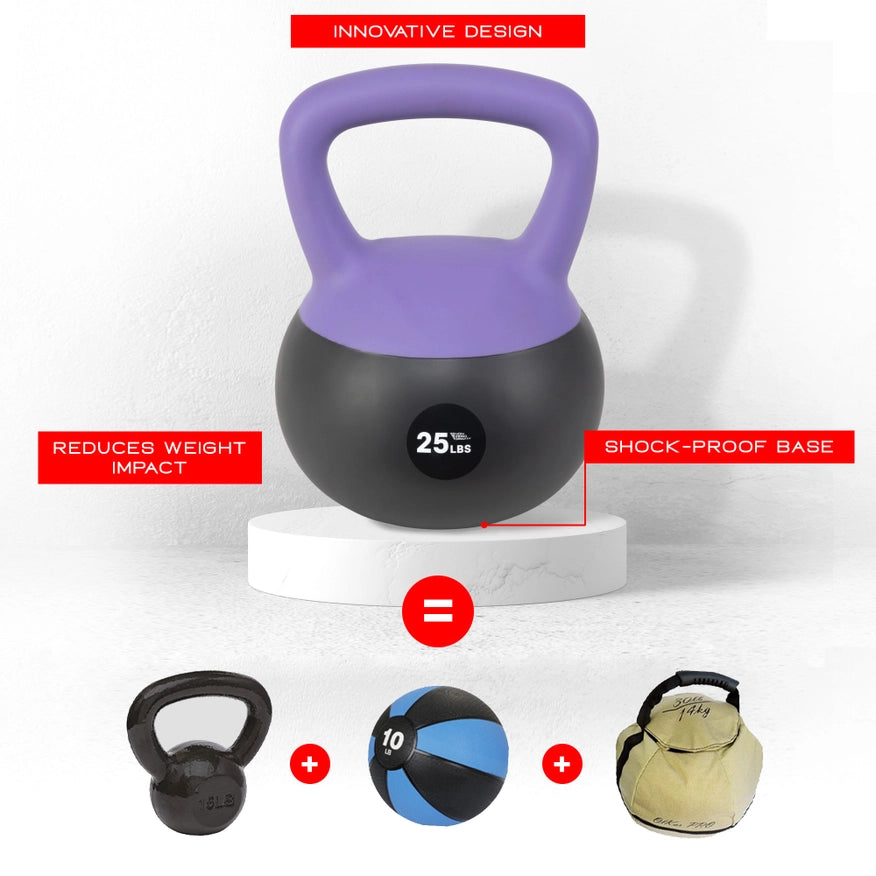 25Lb Iron Sand Soft Kettlebell-Kettlebell-Nonzero Gravity-8.25 x 11.25-inches (WxH)-Urbanheer