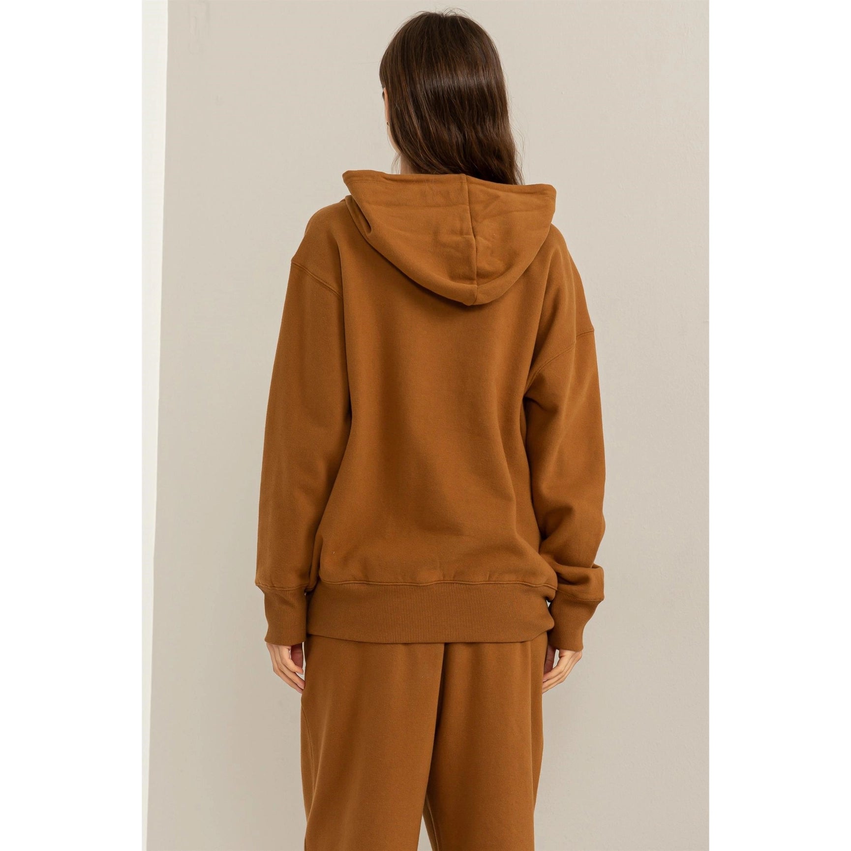 Weekend Chiller Drop Shoulder Oversized Hoodie - Brown-Clothing - Women-Street 360-Brown-S-Urbanheer
