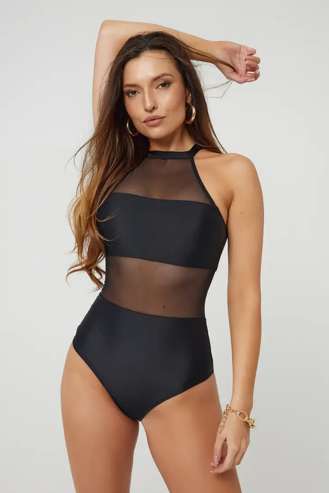 Flattering Mesh-Inset Swimsuit For Women-Clothing - Women-Love's Swimwear-Urbanheer