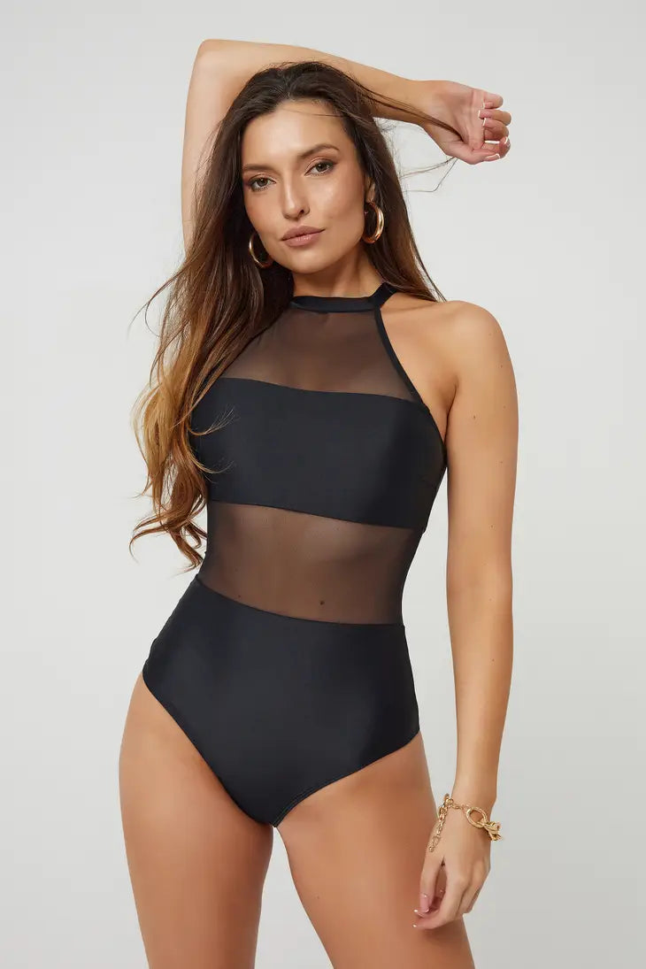 Flattering Mesh-Inset Swimsuit For Women-Clothing - Women-Love's Swimwear-XS-Urbanheer