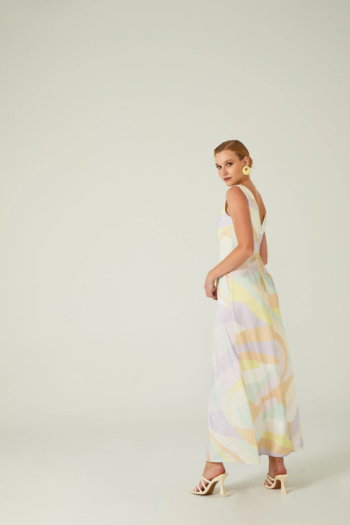 Geometric V-Neck Long Dress-Clothing - Women-Dolores Promesas-36-Urbanheer