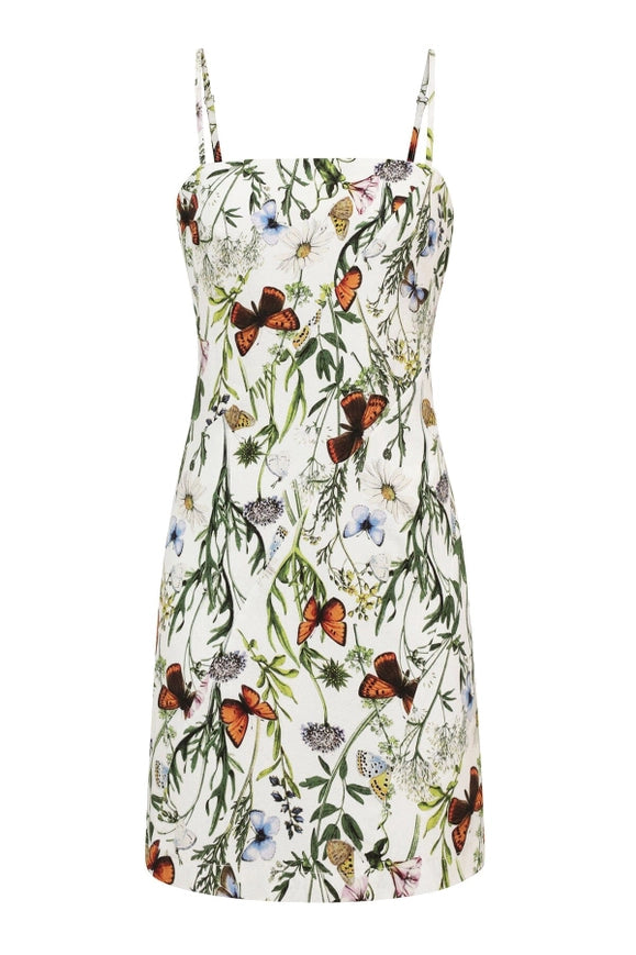 Botanical Print Stretch Cotton Mini Dress-Dress-Avec Les Filles-Urbanheer