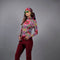 Roll Neck Red Garden Turtleneck Long Sleeves Bodysuit-Nuvula-S-Urbanheer