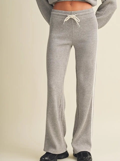 Side Stripe Cozy Waffle Knit Pants