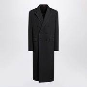 GUCCI Long double-breasted grey wool coat