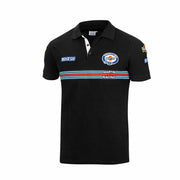 Men’s Short Sleeve Polo Shirt Sparco Martini Racing Black Size XL-Car and motorbike, Products for enthusiasts-Sparco-Urbanheer