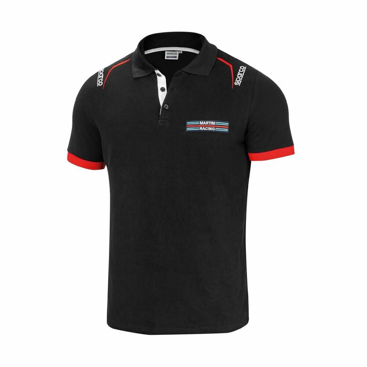 Men’s Short Sleeve Polo Shirt Sparco Martini Racing Black-Car and motorbike, Products for enthusiasts-Sparco-Urbanheer
