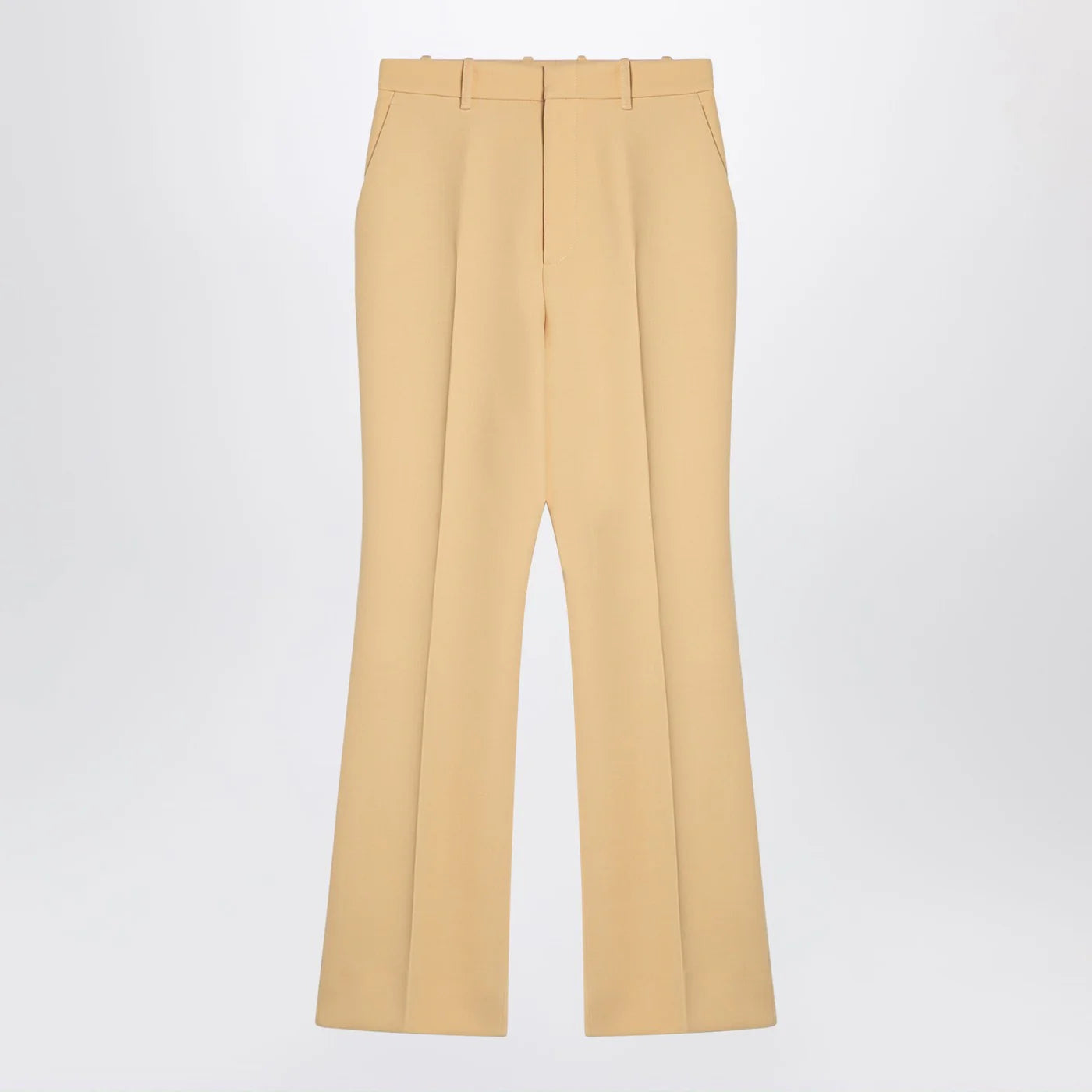 GUCCI Cream coloured wool crêpe trousers