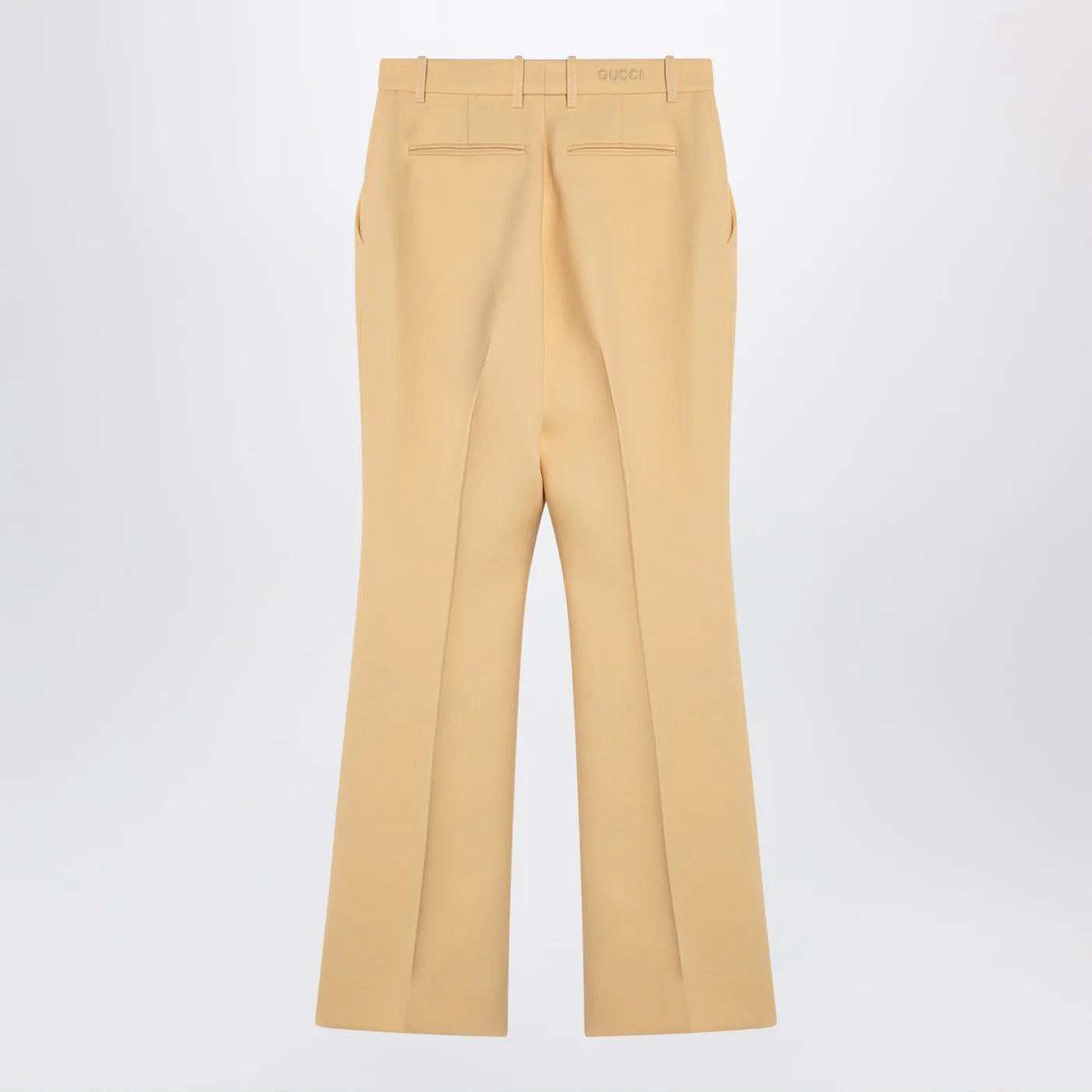 GUCCI Cream coloured wool crêpe trousers