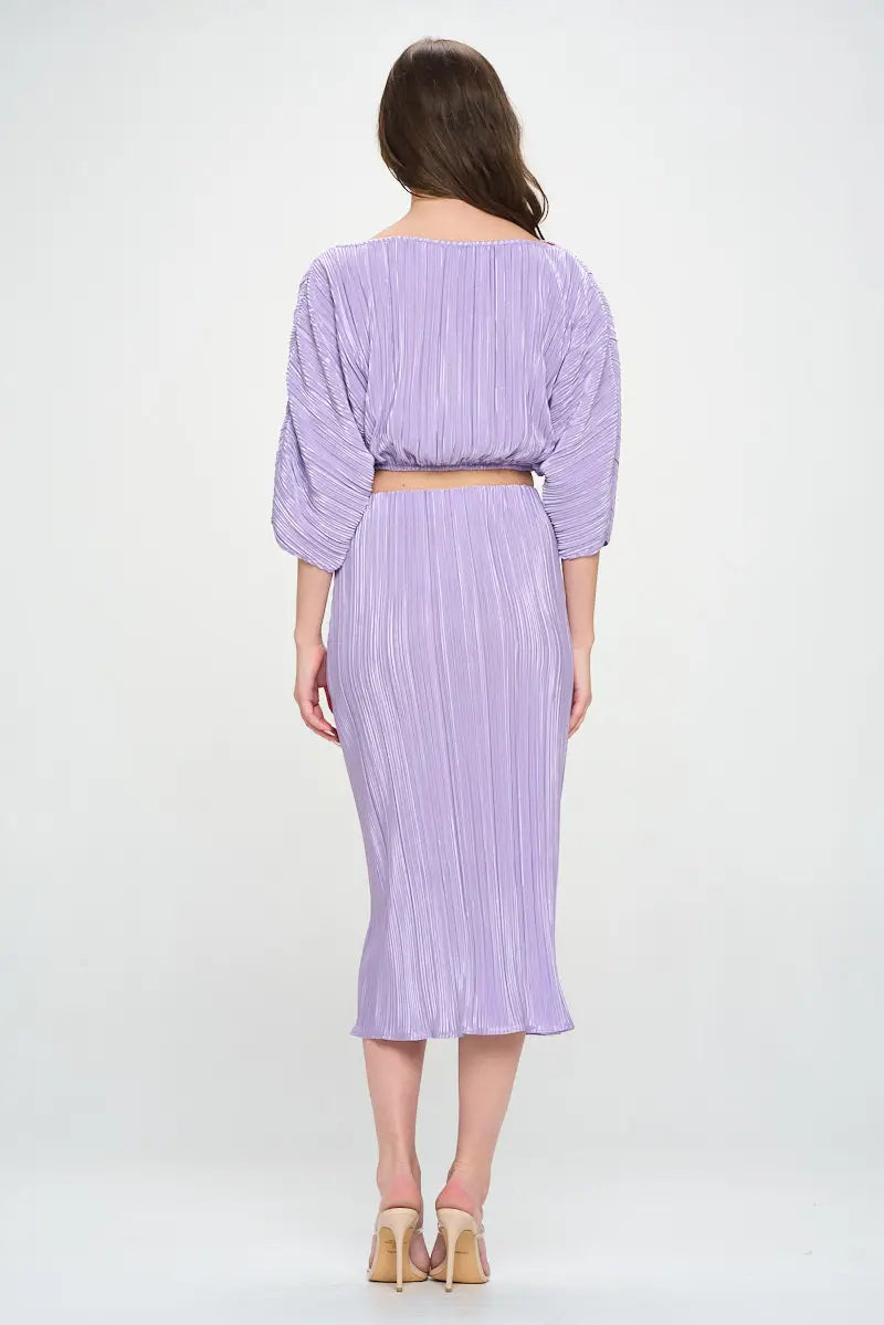 Vibrant Plisse Scoop Neck Crop Top-Renee C.-S-Urbanheer