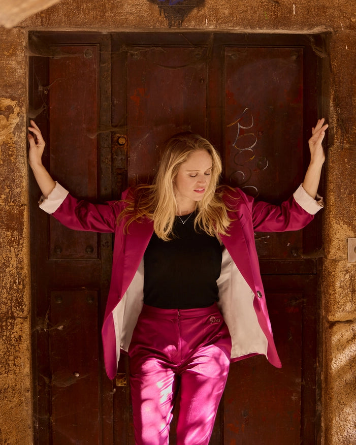 Urban Suit Jacket And Long-Suit Jacket and Pants-Nereide Asturias-S-Pants Raspberry-Urbanheer