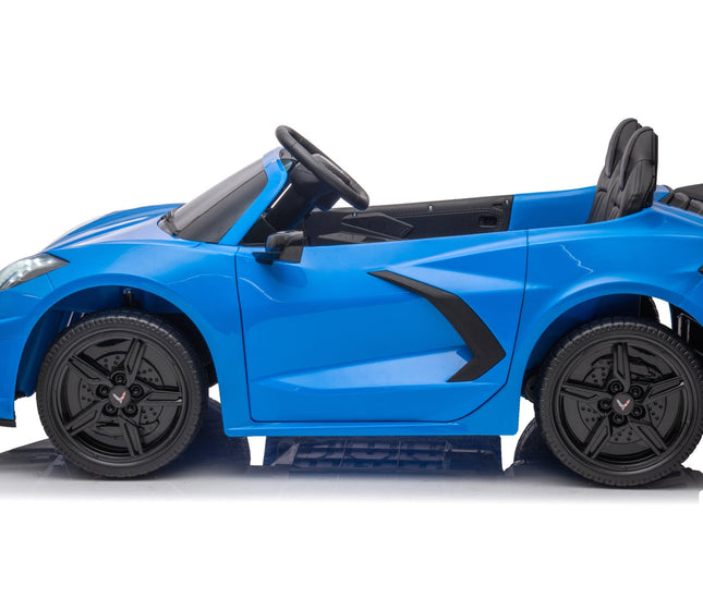 24V Chevrolet Corvette C8 2 Seater Ride on Car-Toys - Kids-Freddo Toys-Blue-Urbanheer