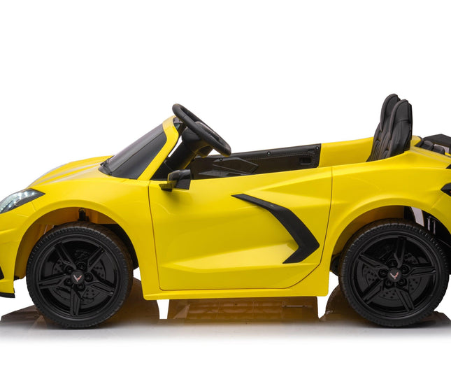 24V Chevrolet Corvette C8 2 Seater Ride on Car-Toys - Kids-Freddo Toys-Yellow-Urbanheer
