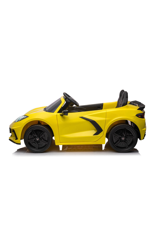 24V Chevrolet Corvette C8 2 Seater Ride on Car-Toys - Kids-Freddo Toys-Yellow-Urbanheer