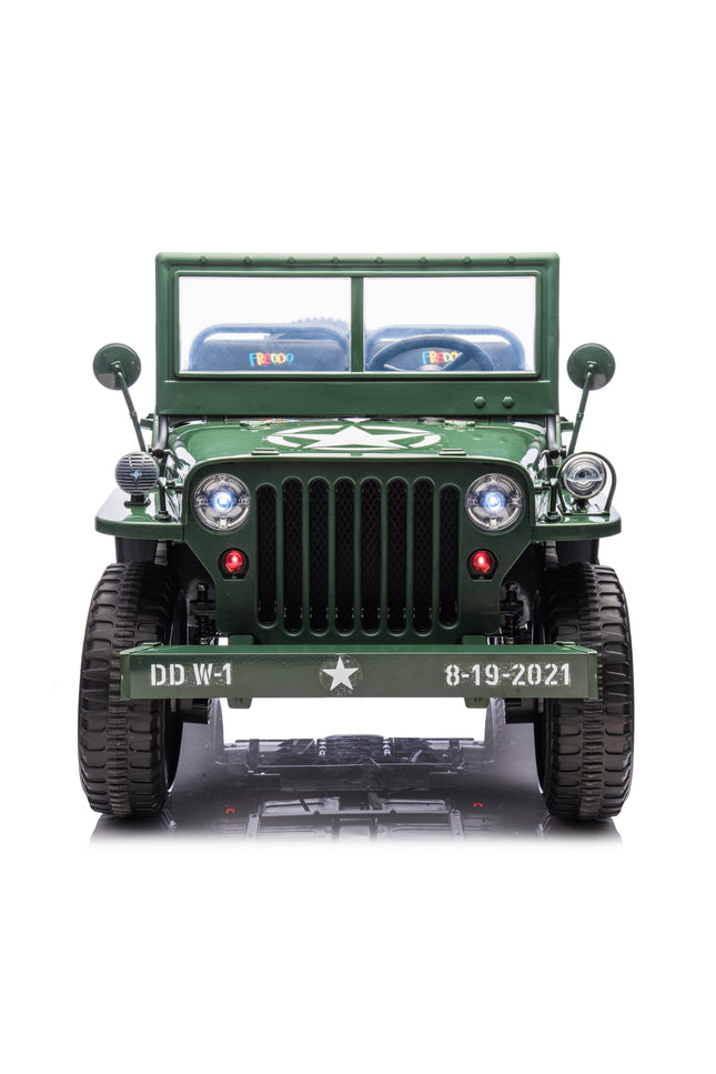 24V Military Willy Jeep 3 Seater Electric Ride On