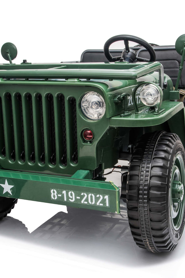 Available April 15Th 24V Military Willy Jepp 3 Seater Electric Ride On