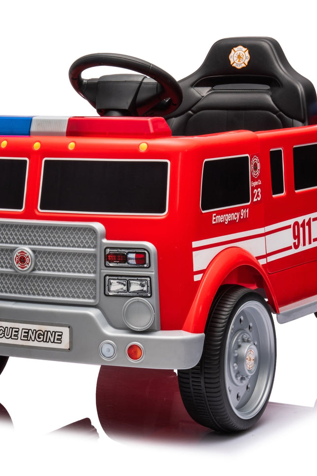 12V Freddo Firetruck 1 Seater Ride On-Ride On Cars-Freddo Toys-Red-Urbanheer