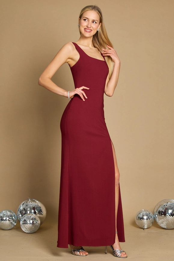 Dylan & Davids Long Formal Square Neckline Evening Dress-Evening Dress-Dylan & Davids-Navy-6-Urbanheer