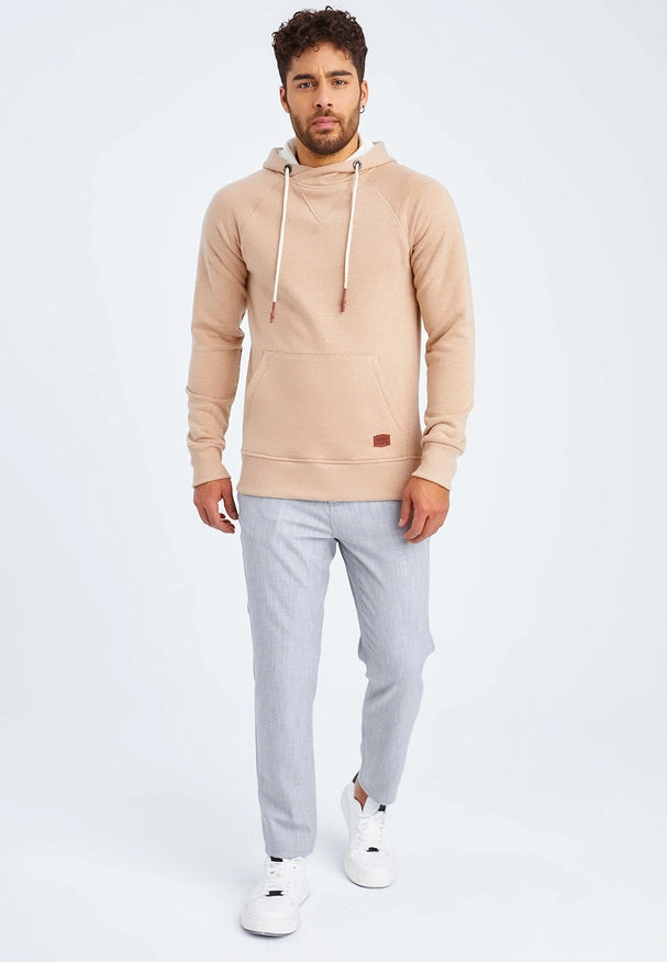Men'S Hoodie Hood Light Brown Melange-Hoodie-Leif Nelson GmbH-S-Urbanheer